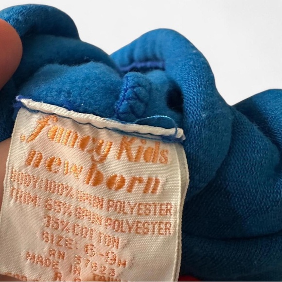 Blue and red vintage zip-up jacket for baby boy - Picture 3 of 4